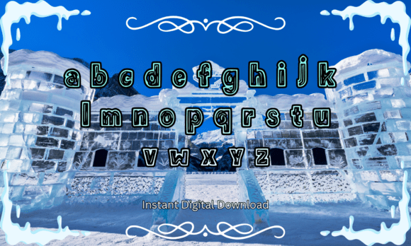 Ice Sculpture Font PNG with transparent background - Preview 2