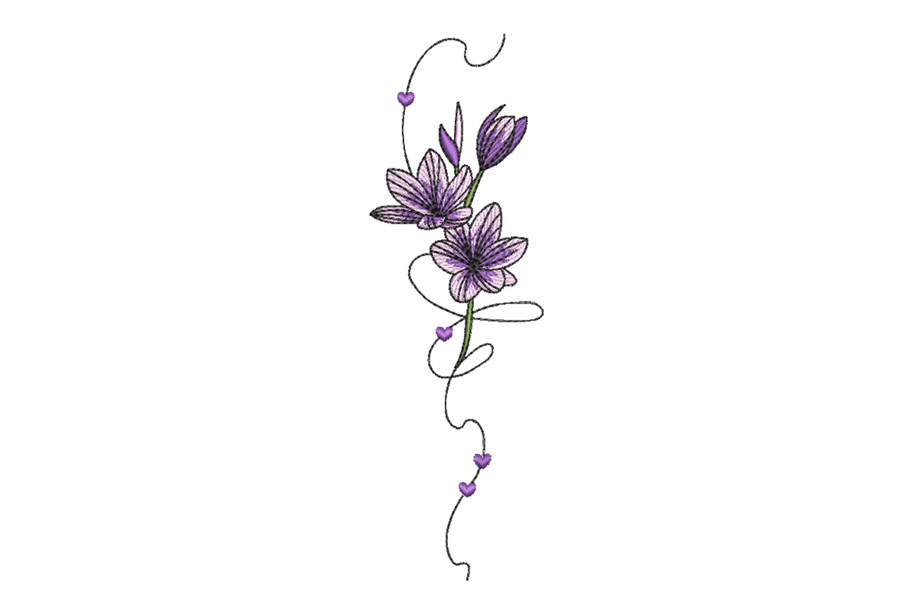 Lavender Hearts - Delicate Floral Border
