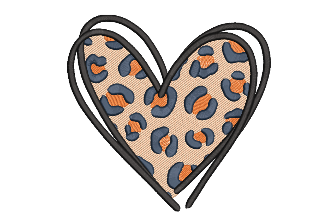 Leopard Print Heart - Sketchy