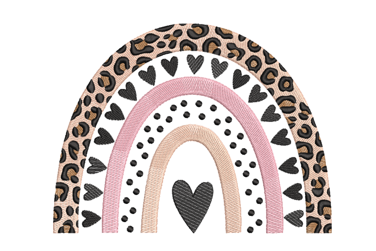 Leopard Rainbow Heart