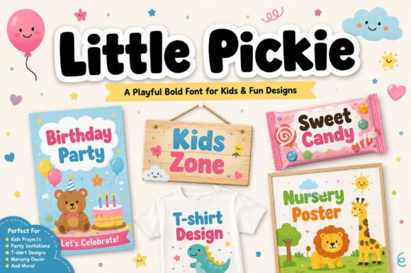 Little Pickie Font PNG with transparent background - Preview 1