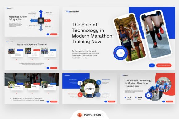 Preview of Marathon Sport PowerPoint sports presentation template