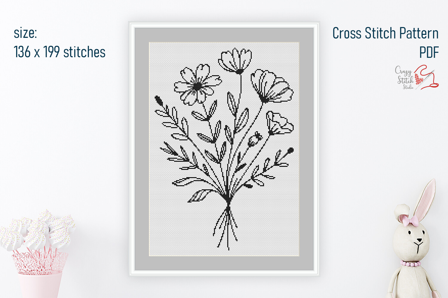 Meadow Flowers Cross Stitch Patter