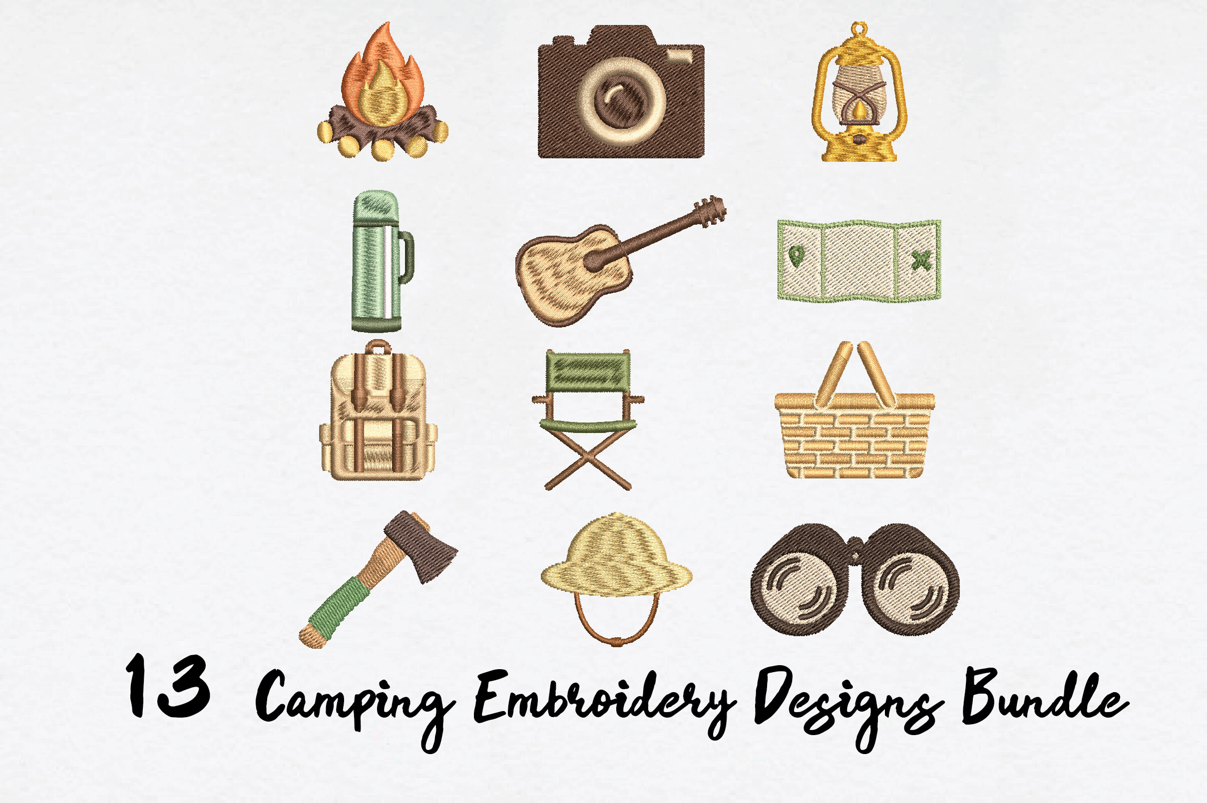 Mini Camping Embroidery Bundle