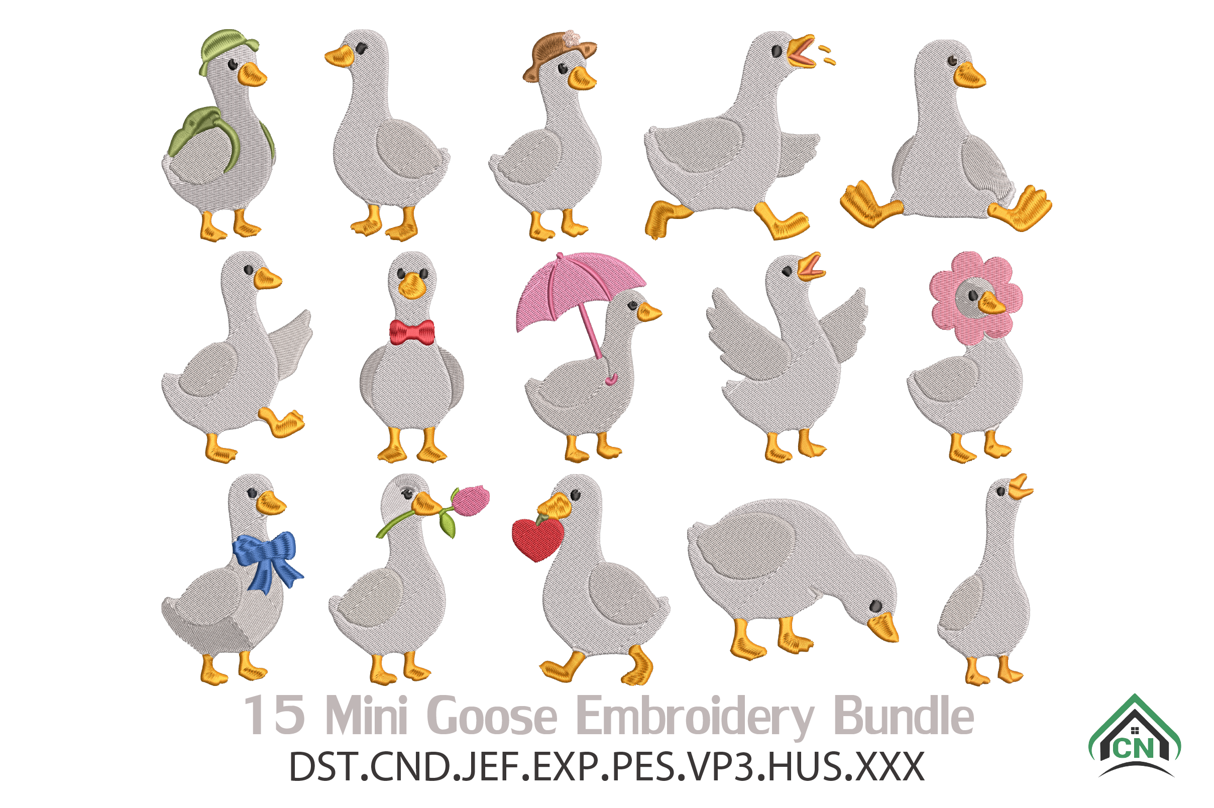 Mini Goose Embroidery Bundle