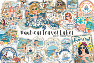Nautical Travel Label Png Clipart Graphic by Markicha Art · Creative ...