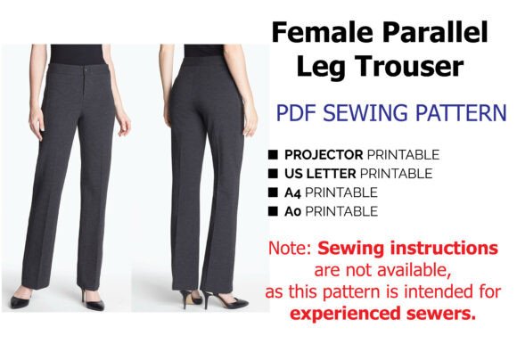 Parallel Leg Trouser Sewing Pattern PDF