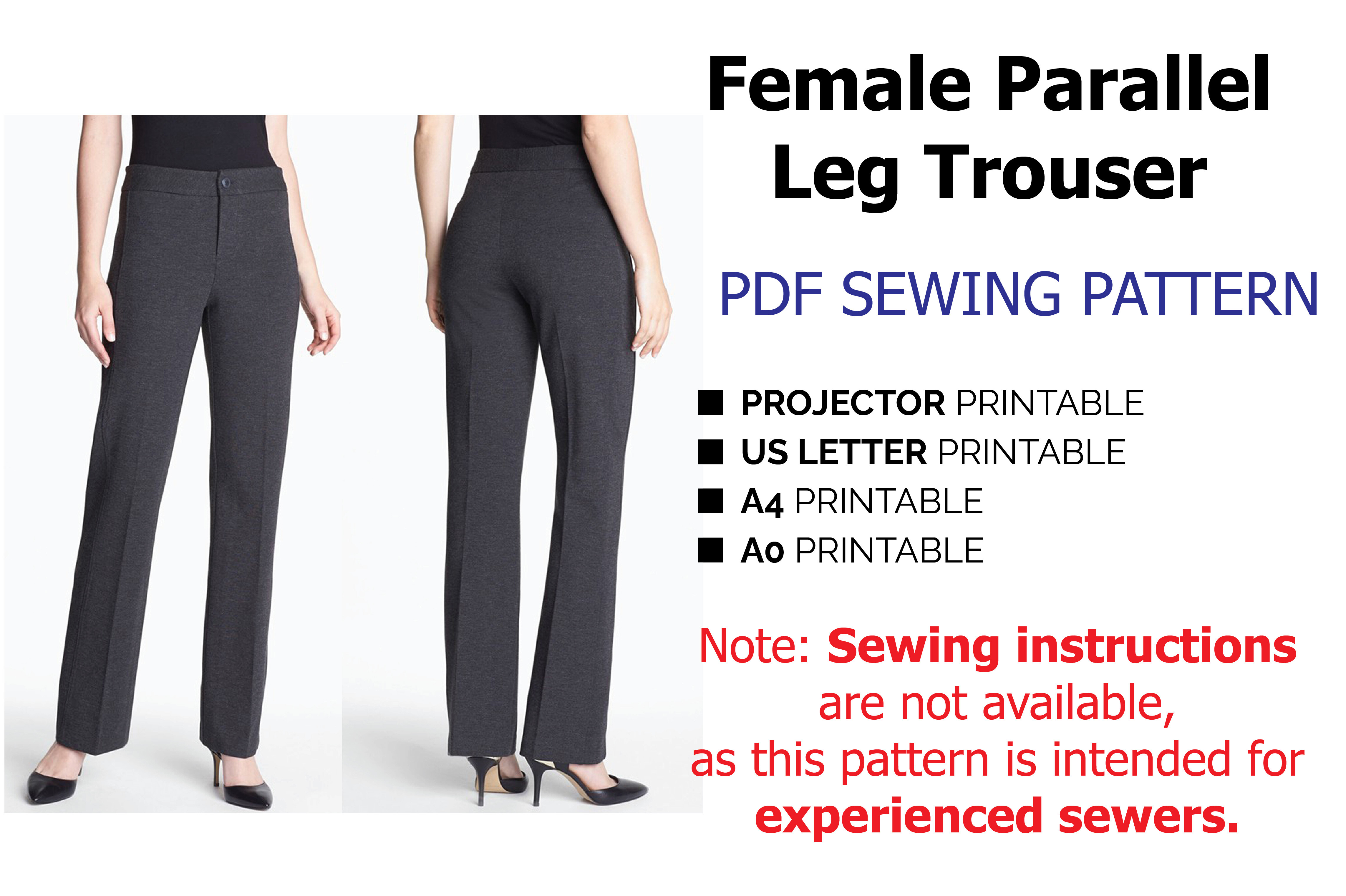 Parallel Leg Trouser Sewing Pattern PDF