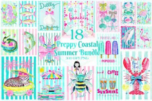 Preppy Coastal Summer Clipart Bundle Graphic by Cat Lady · Creative Fabrica
