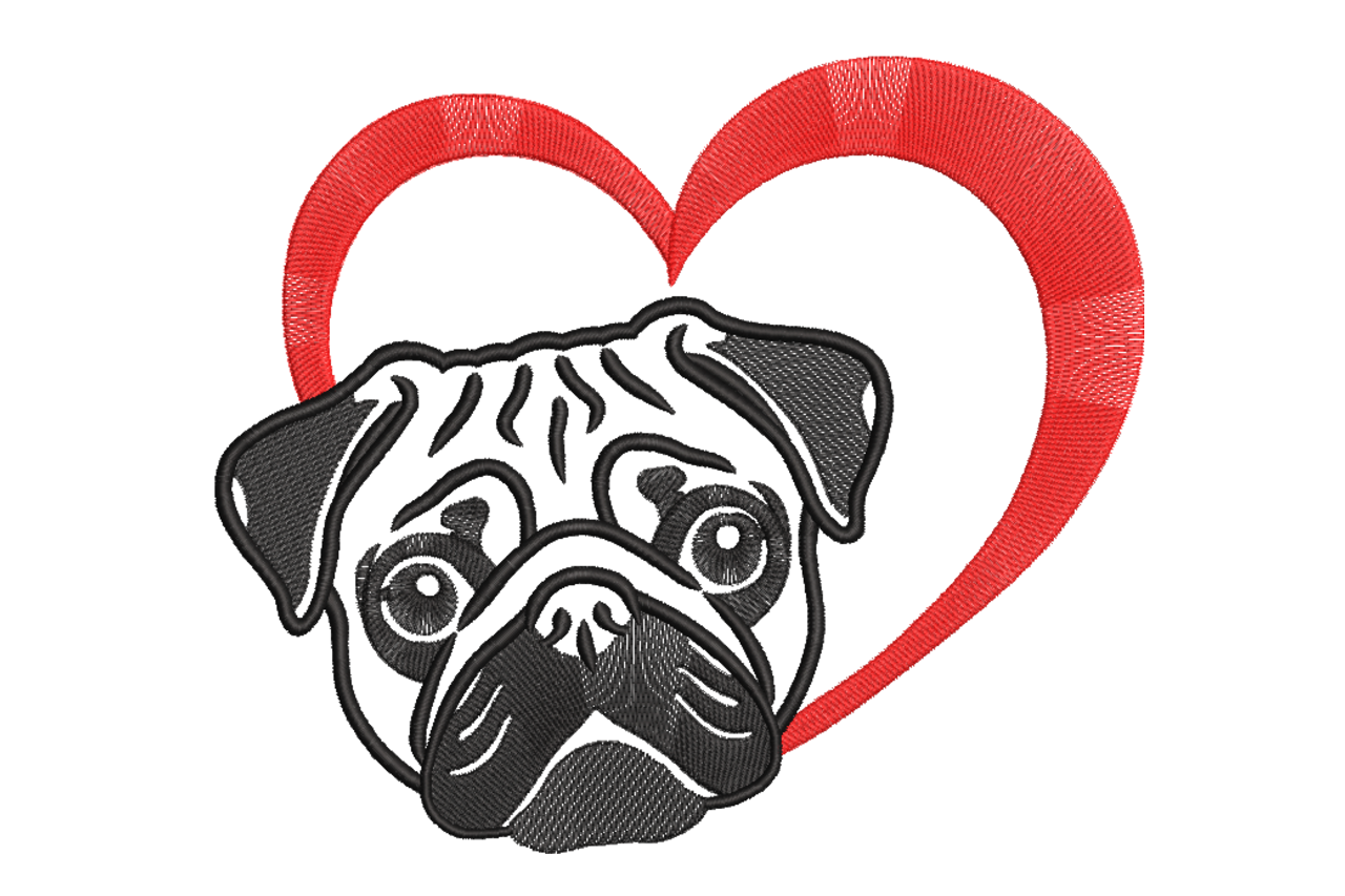Pug in Heart - Cute Dog