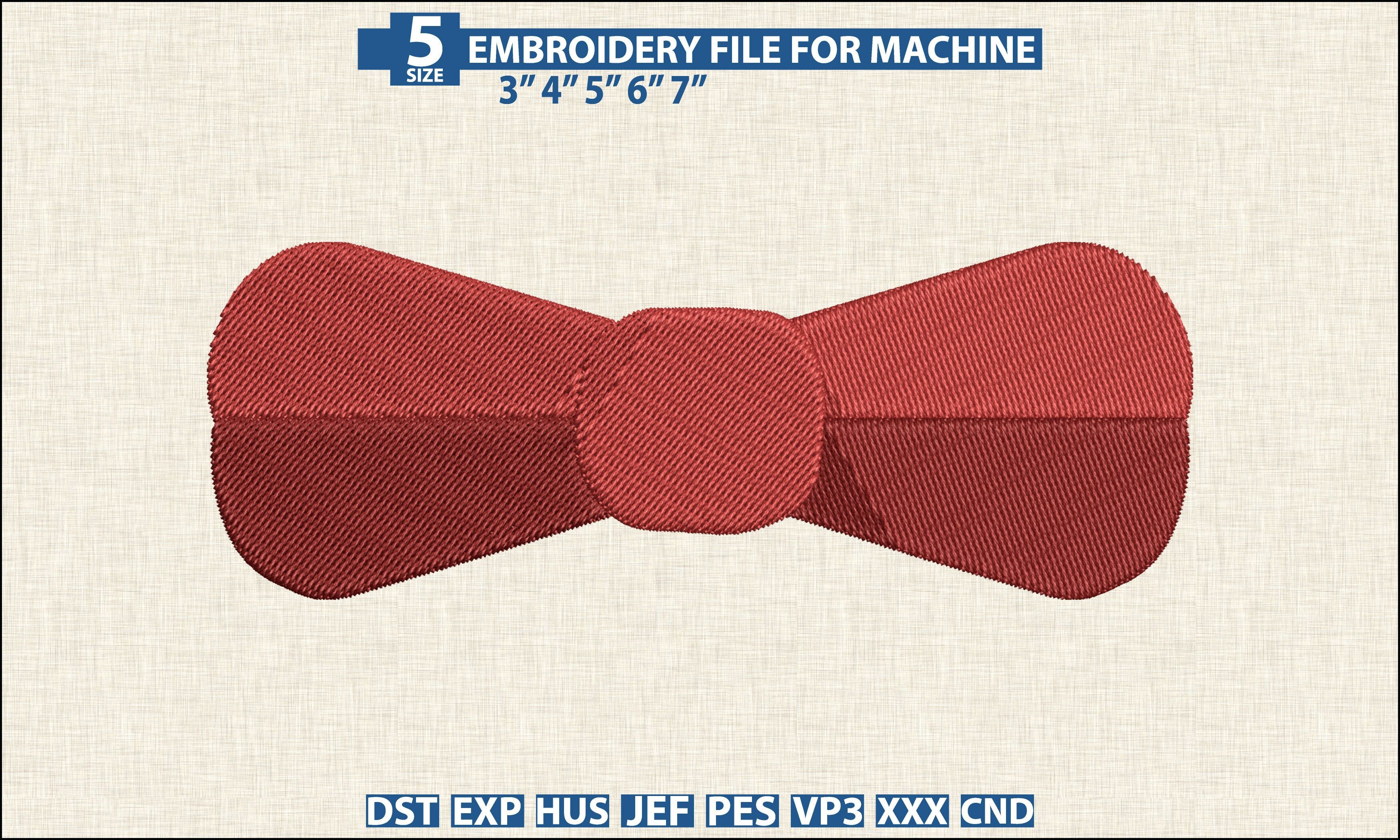 Red Bow Tie Embroidery PES DST Design