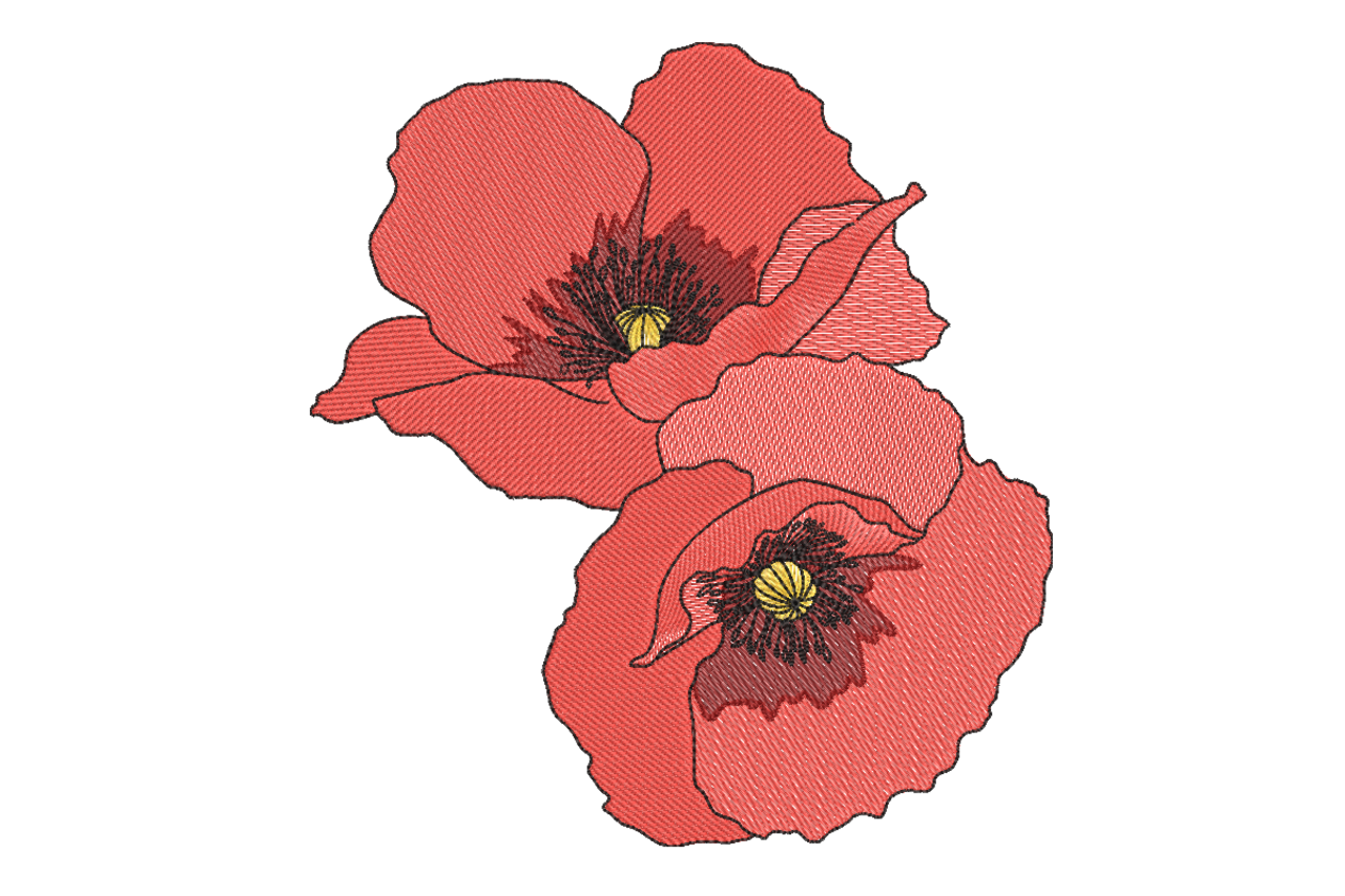Red Poppy Duo – Elegant Floral