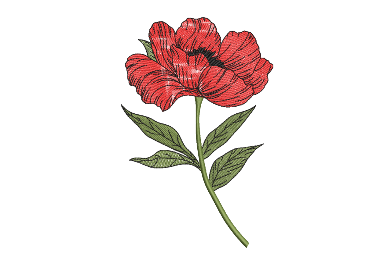 Red Wildflower Stem