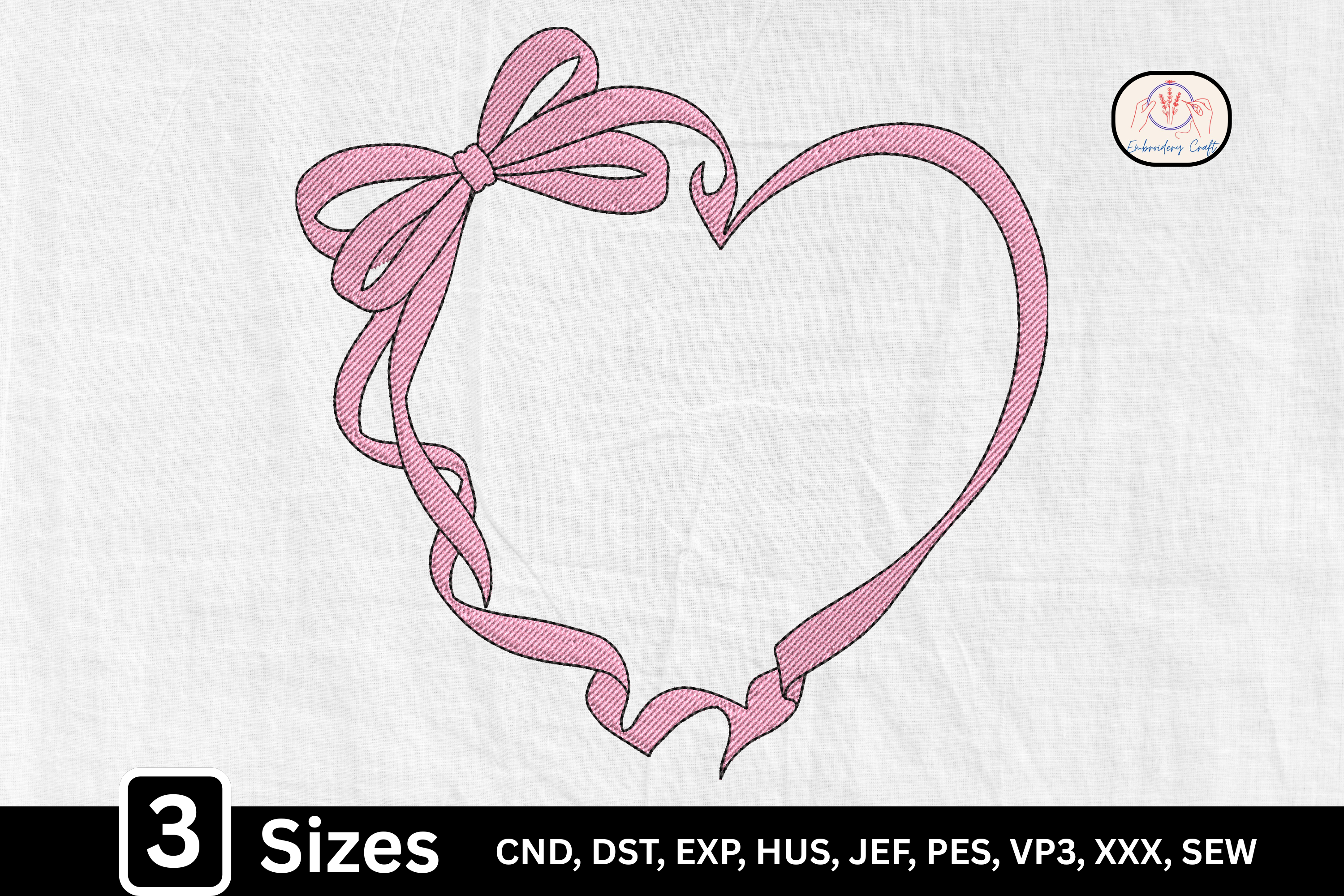 Romantic Pink Bow Heart