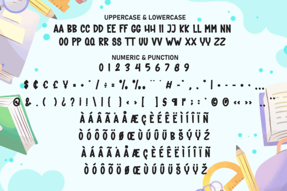 School Stickers Font PNG with transparent background - Preview 6