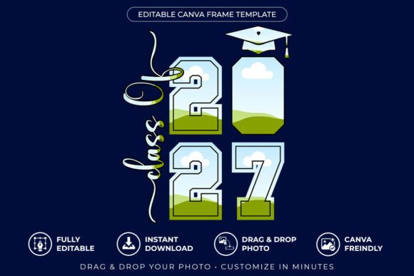 Senior 2027 Canva Frame Photo Editable
