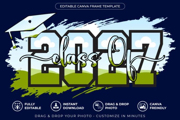 Senior 2027 Canva Frame Template Varsity