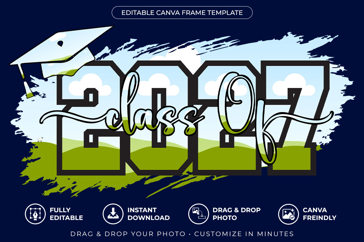 Senior 2027 Canva Frame Template Varsity