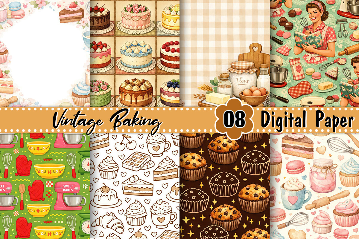 Vintage Baking Background Graphic by Artistic Garden · Creative Fabrica