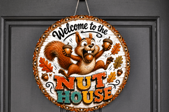 Welcome to the Nut House Door Sign