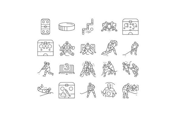 Ice Hockey Puck Stick Sport Icons