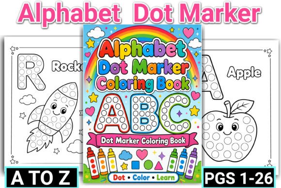 Preview of Alphabet Dot Marker Coloring Pages coloring pages for kids
