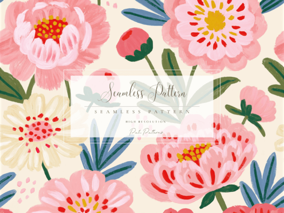 Blush Peony Seamless Floral Pattern PNG Gráfico Patrones de Papel Por patipaintsco