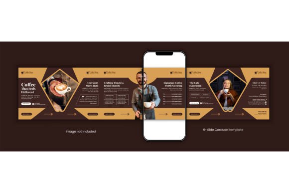 Preview of Coffee Shop Instagram Carousel Template coffee shop social media template