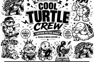 Cool Turtle Crew Vector Bundle Pack Graphic by farjanafim · Creative ...