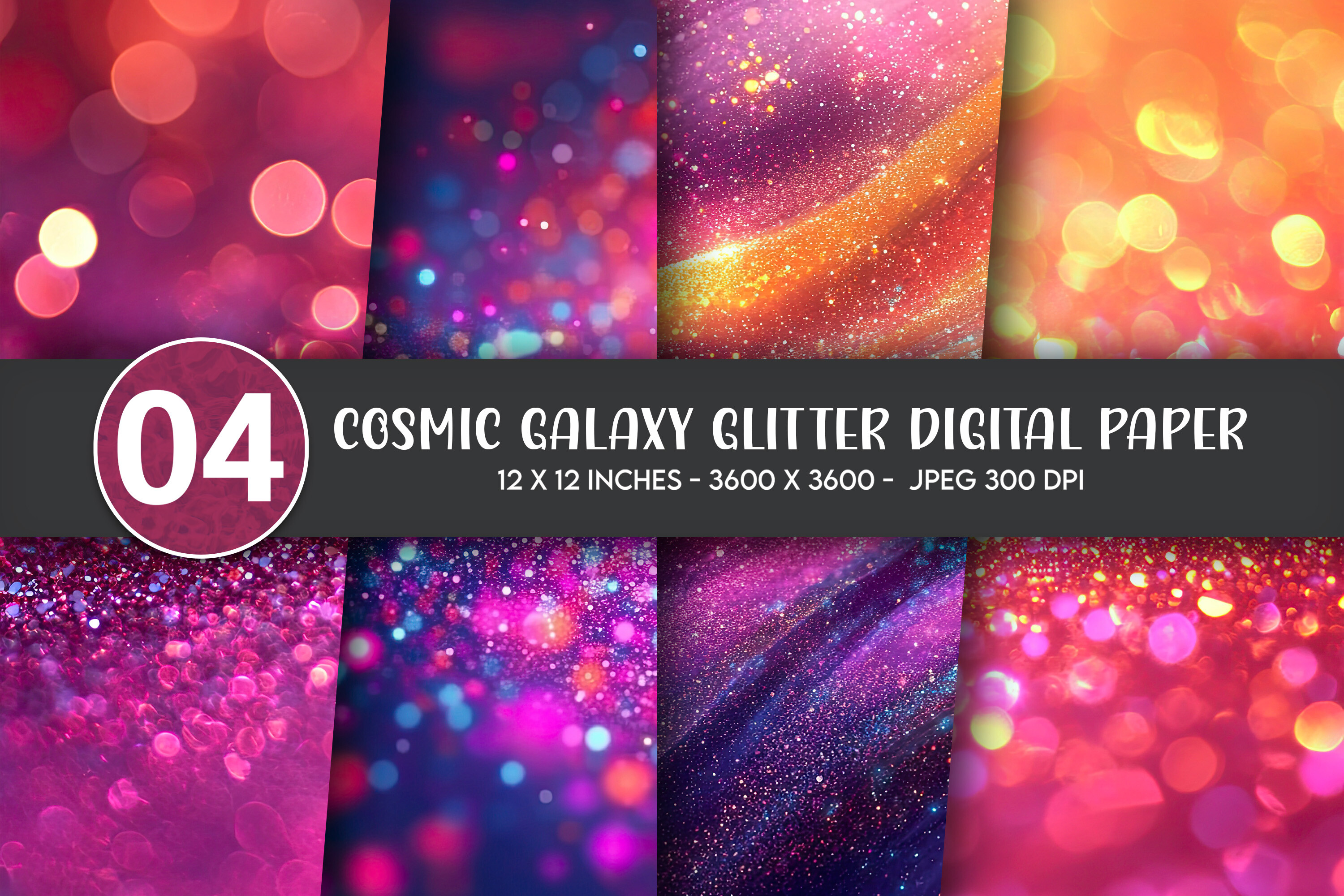 Cosmic Galaxy Glitter Digital Paper Graphic by Artify Hub Studio ...