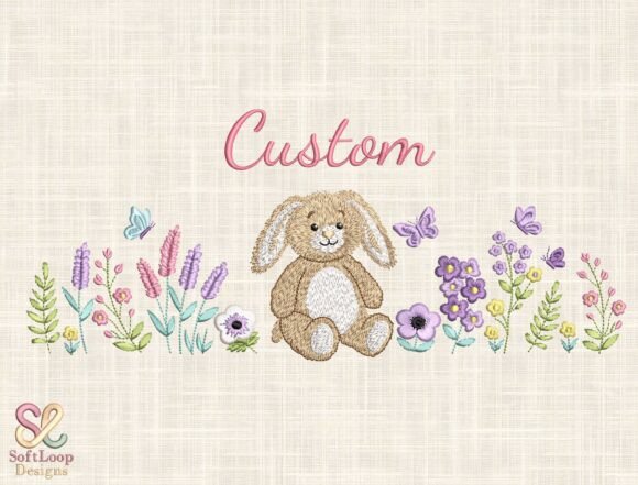 Custom Bunny Embroidery Design