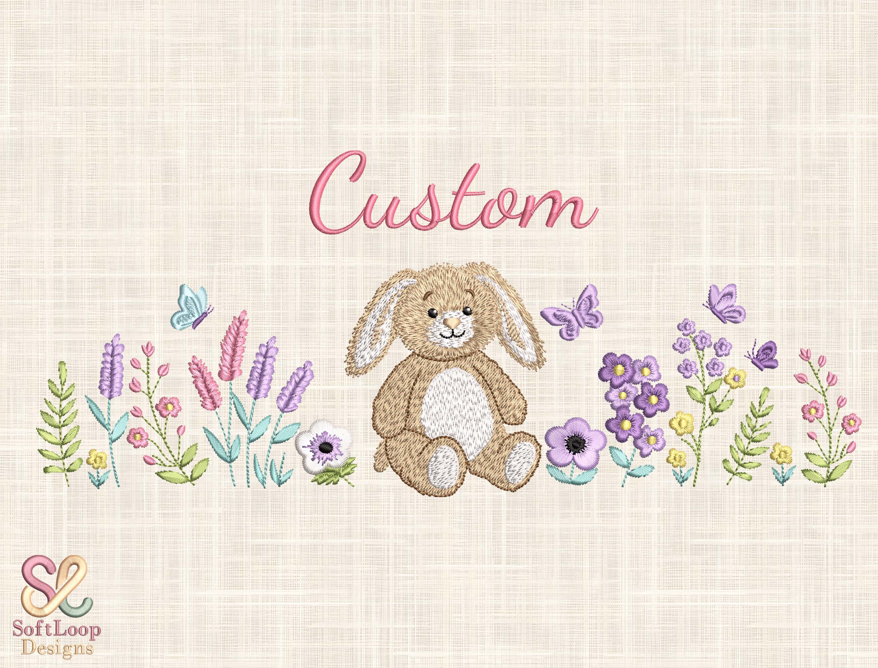 Custom Bunny Embroidery Design