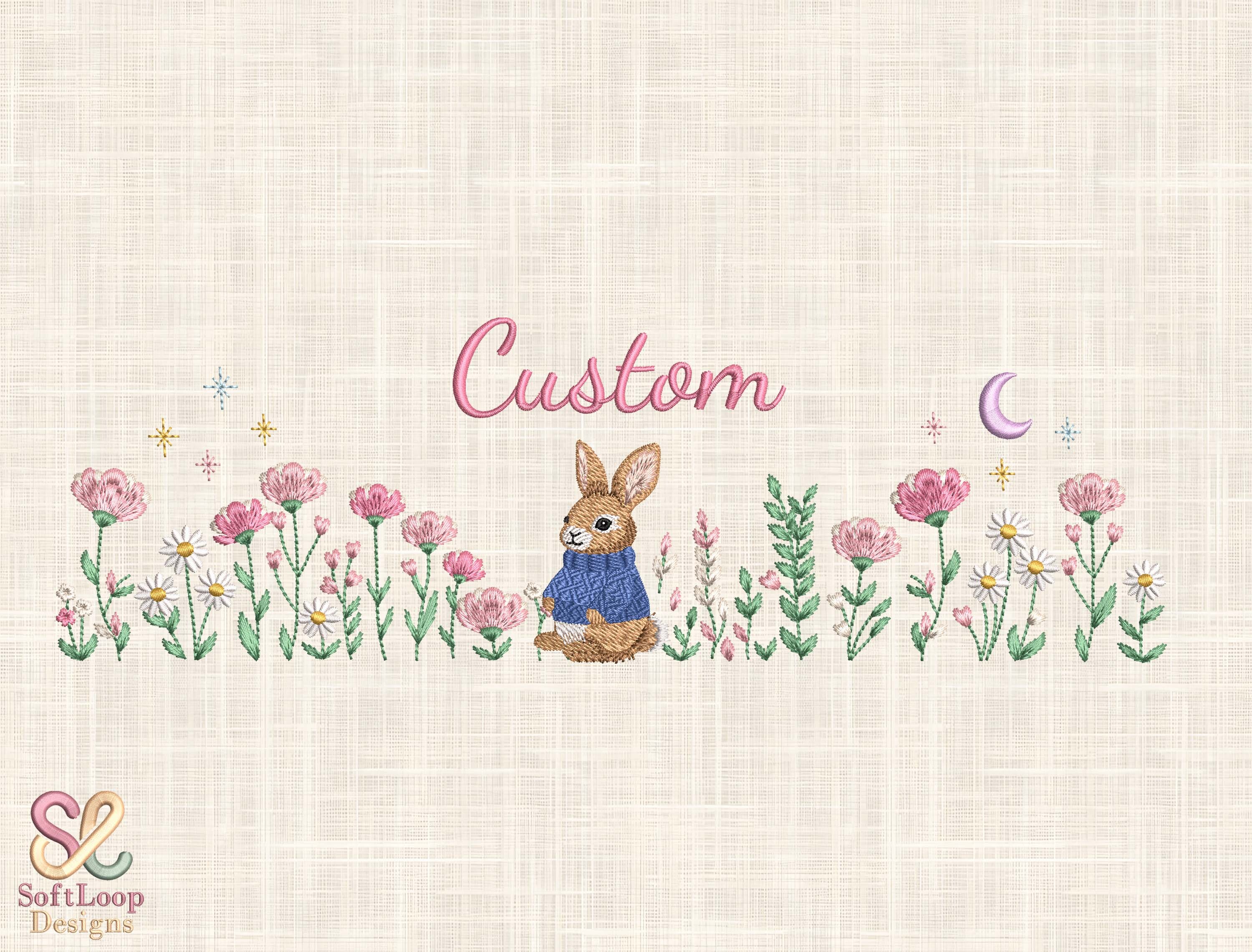 Custom Bunny Embroidery Design