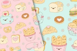 Cute Bakery Seamless Food Digital Paper Graphic by MeawwaDigitalArts ...