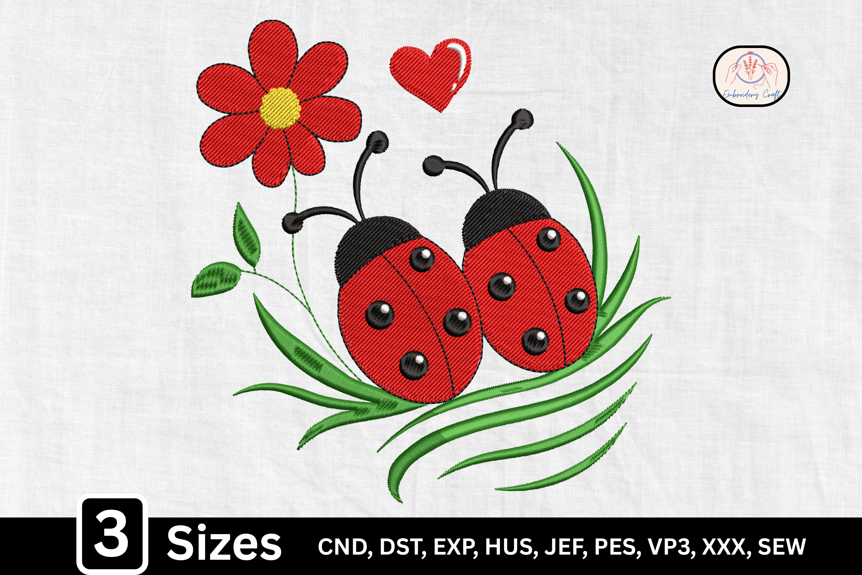 Cute Spring Floral Ladybug