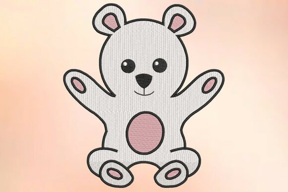 Cute Teddy Bear Embroidery Design