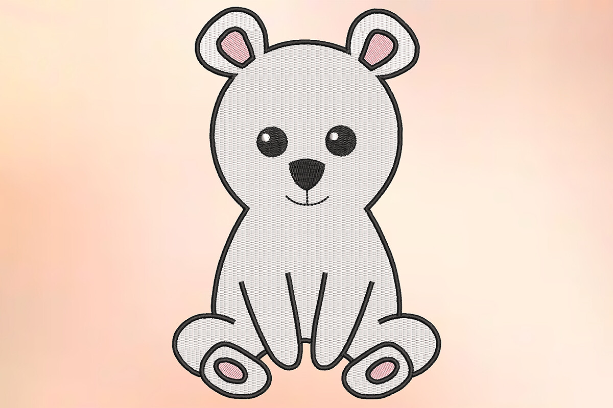 Cute Teddy Bear Embroidery Design