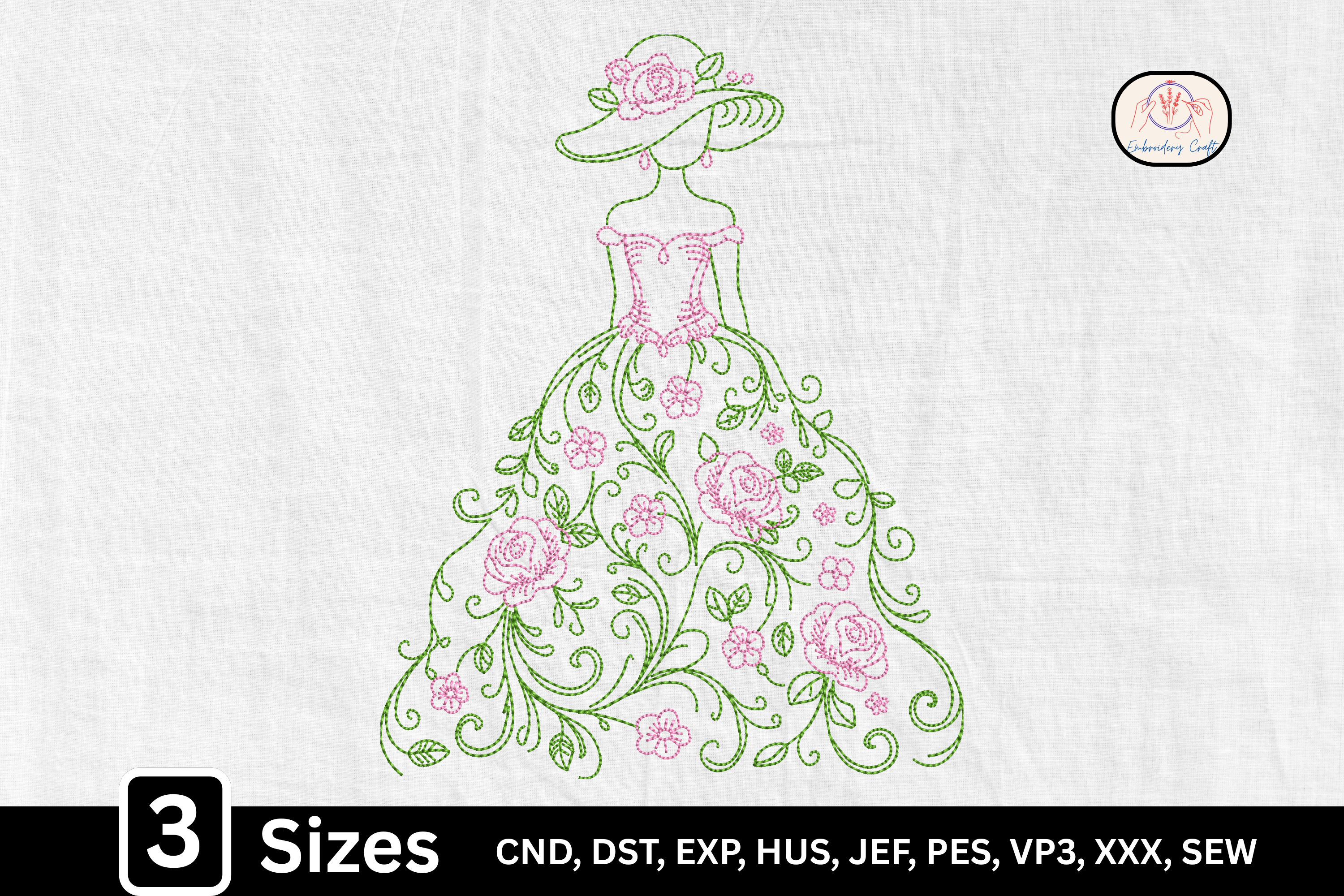 Elegant Floral Lady Dress