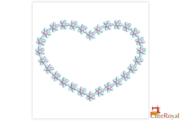 Floral Heart Embroidery Design