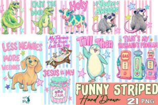 Funny Striped Animal Hand Drawn Bundle