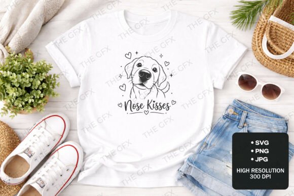 Labrador Retriever nose kisses puppy PNG sublimation design for baby onesie and kids tee