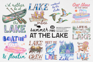 Lake Summer PNG Bundle Graphic by Lazy Cat · Creative Fabrica