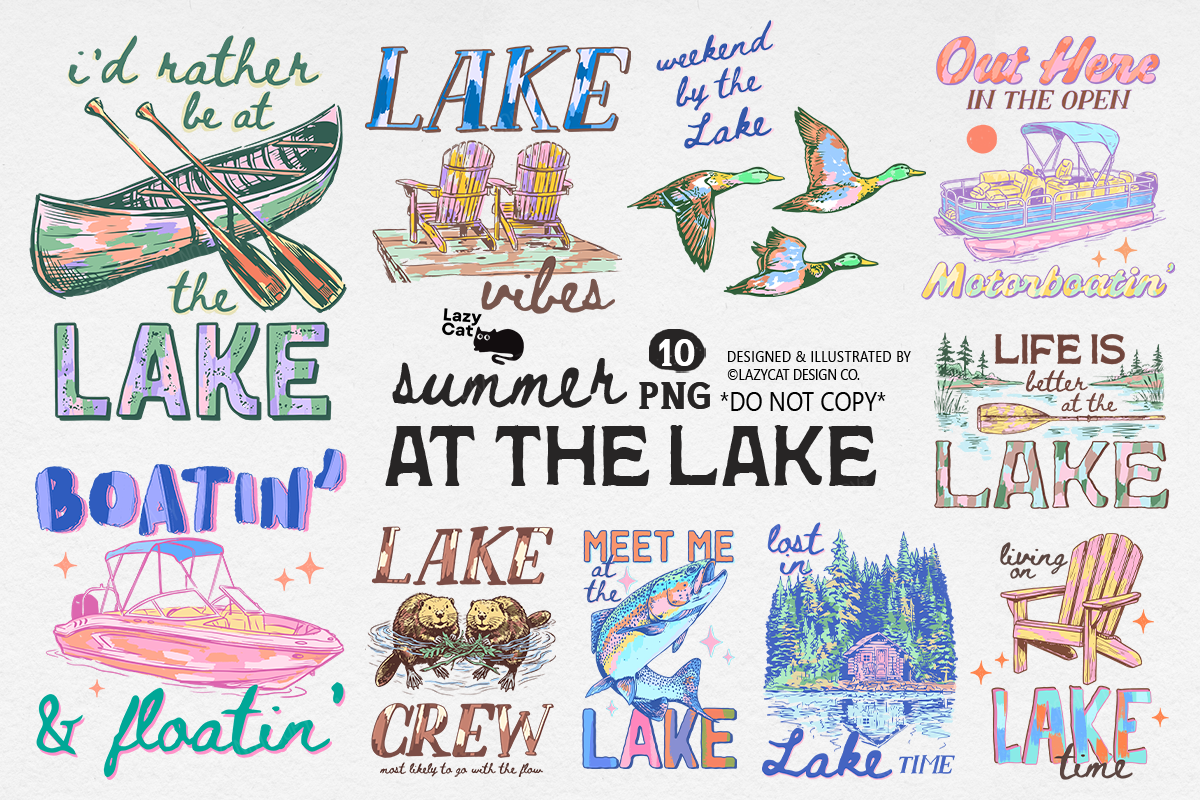 Lake Summer PNG Bundle Graphic by Lazy Cat · Creative Fabrica