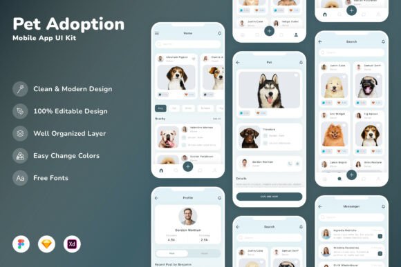 Pet Adoption Mobile App UI Kit