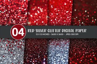 Red Silver Glitter Digital Paper Graphic by Artify Hub Studio ...