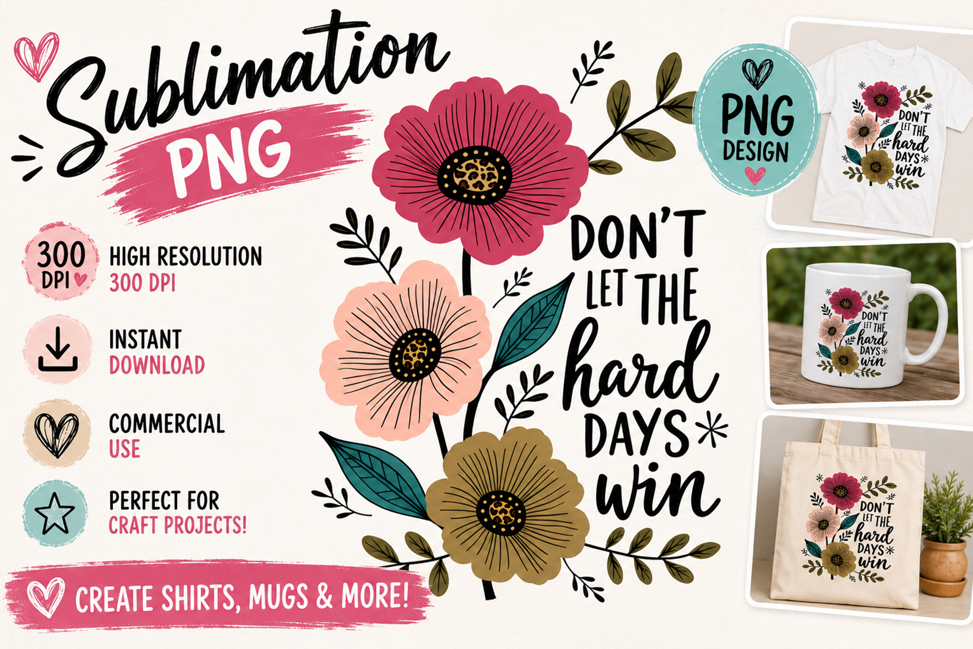 Retro Floral Mental Health PNG Design Graphic by Whimsy & Wild Studio ...