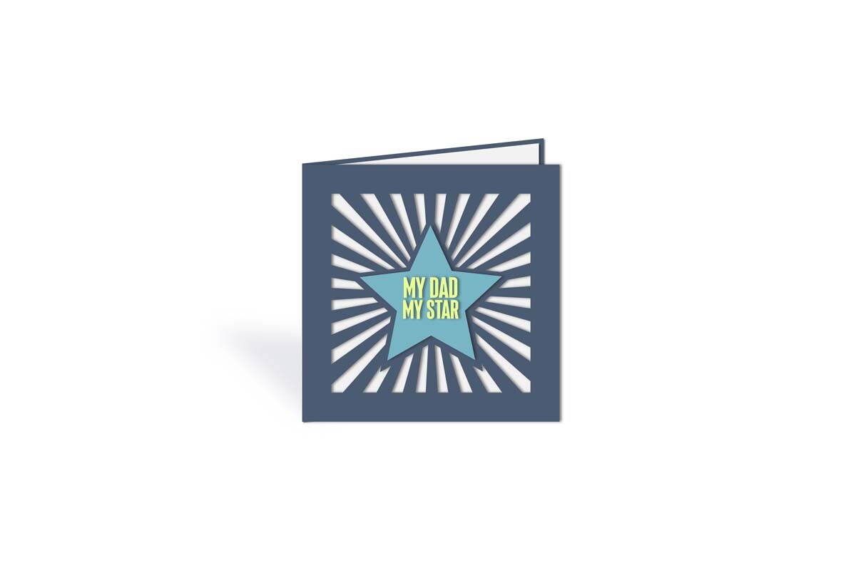 Star Dad Father's Day Cutout Card