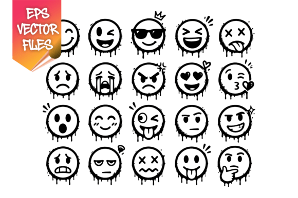 Street Mood Emoji Pack – Dripping Urban Graphic Icons By sipanji figuree