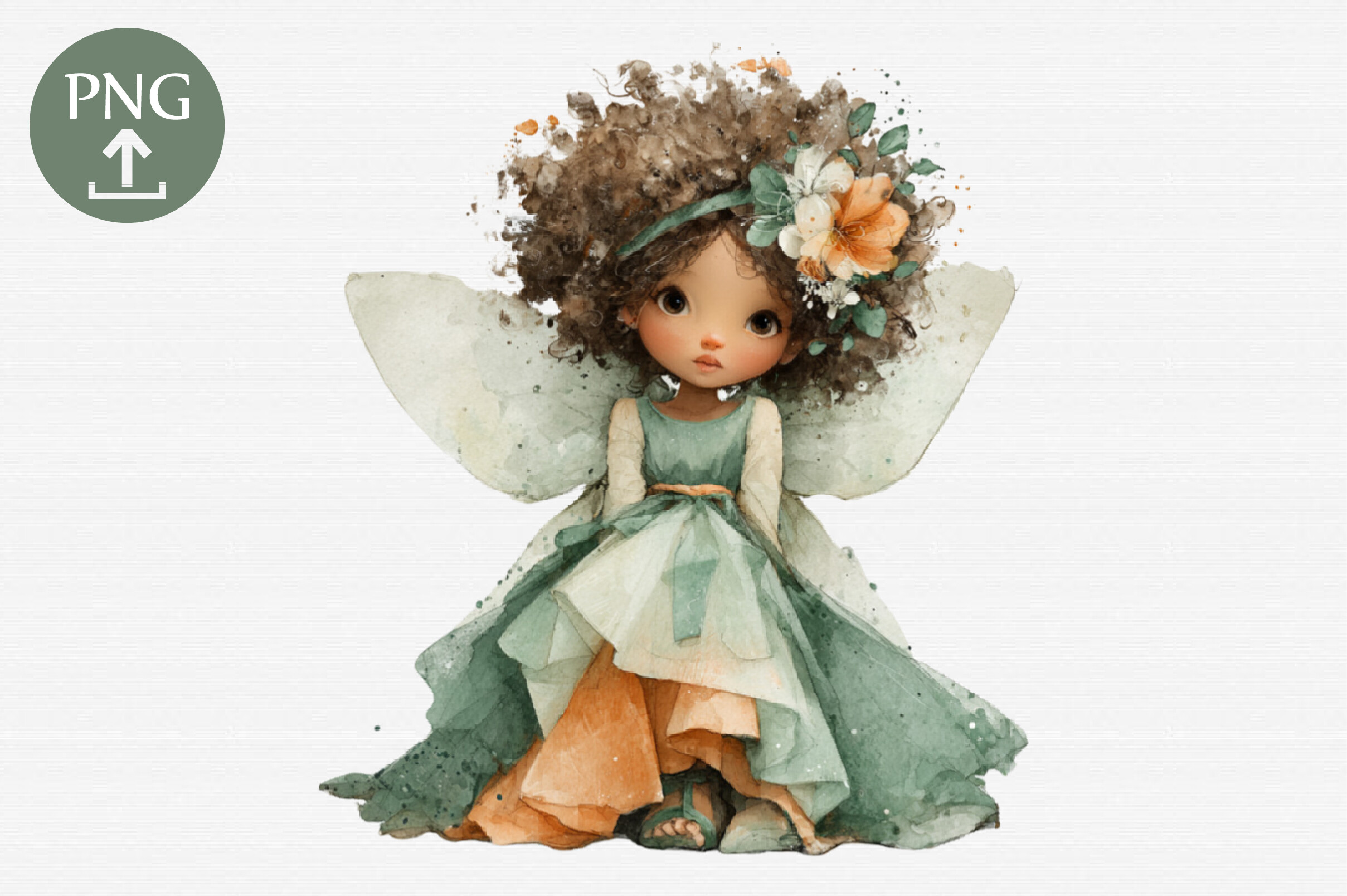 Whimsical Watercolor Fairy Girls Clipart Graphic by Sublimation Design ...