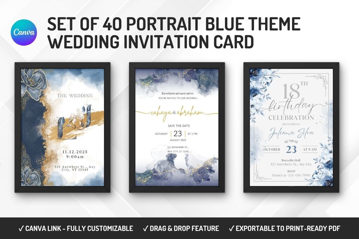 40 Wedding Invitation Canva Template